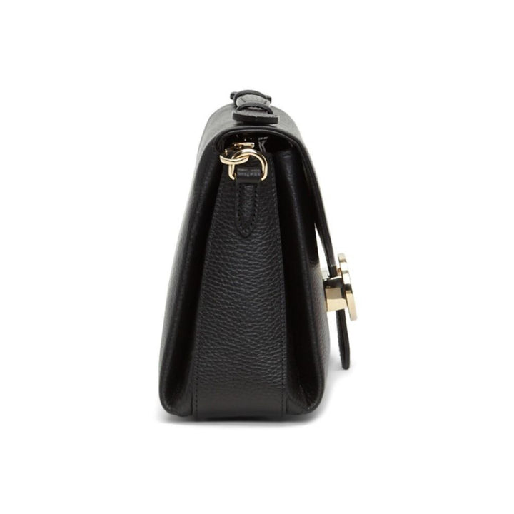 Gucci Interlocking G Black Calf Leather Chain Crossbody Bag Pre-owned