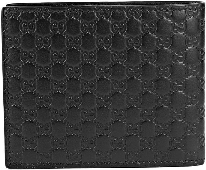 Gucci Mens Microguccissima GG Black Leather Bifold Wallet