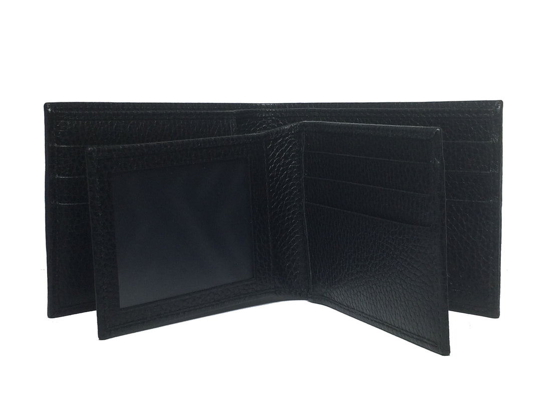 Gucci Men's Microguccissima GG Embossed Black Leather Trifold Wallet