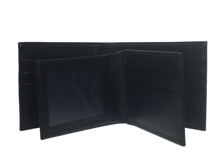 Gucci Men's Microguccissima GG Embossed Black Leather Trifold Wallet