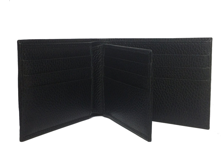 Gucci Men's Microguccissima GG Embossed Black Leather Trifold Wallet