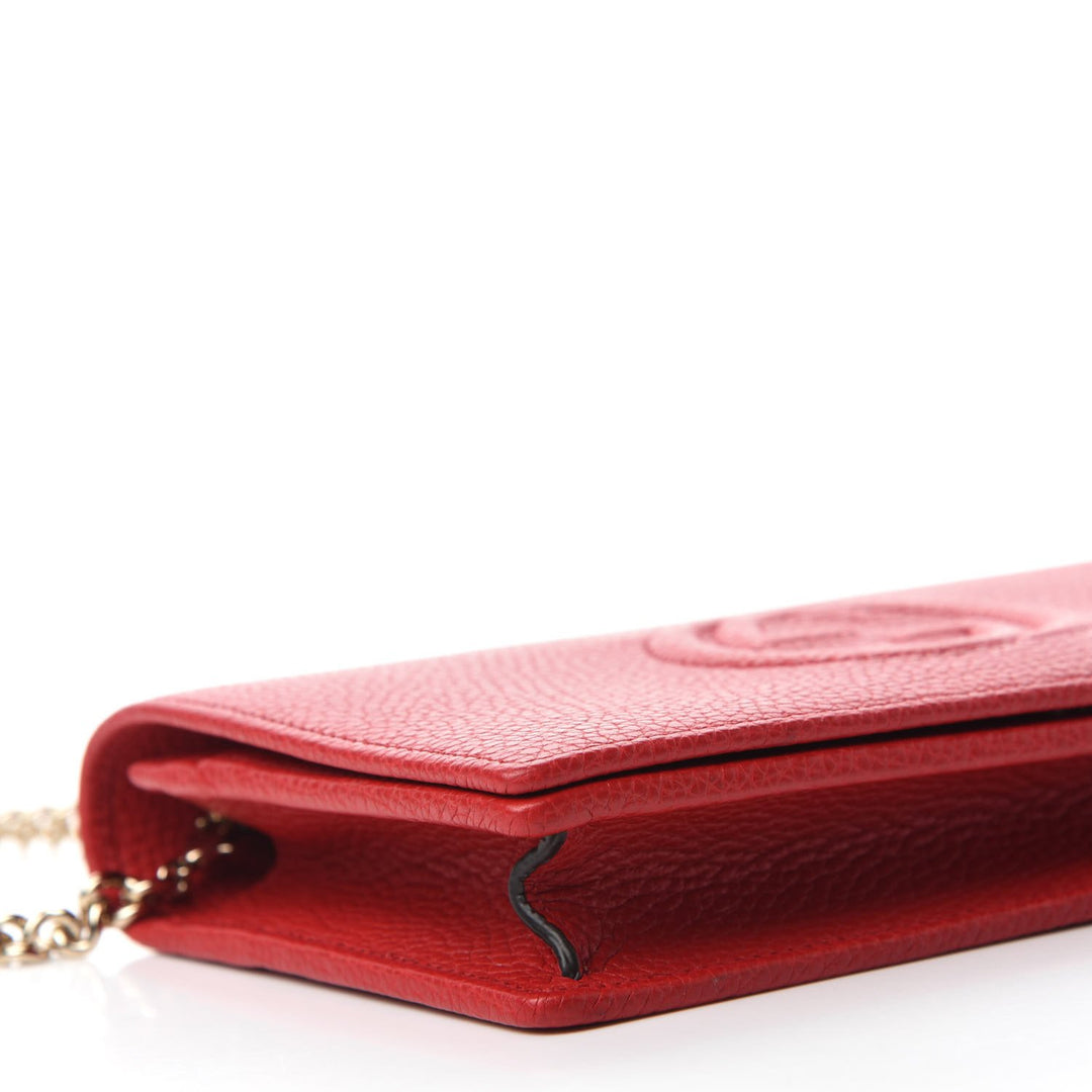 Gucci Soho Wallet on Chain Red Calf Leather Leather Crossbody Bag