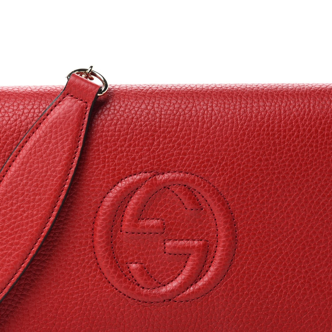 Gucci Soho Wallet on Chain Red Calf Leather Leather Crossbody Bag