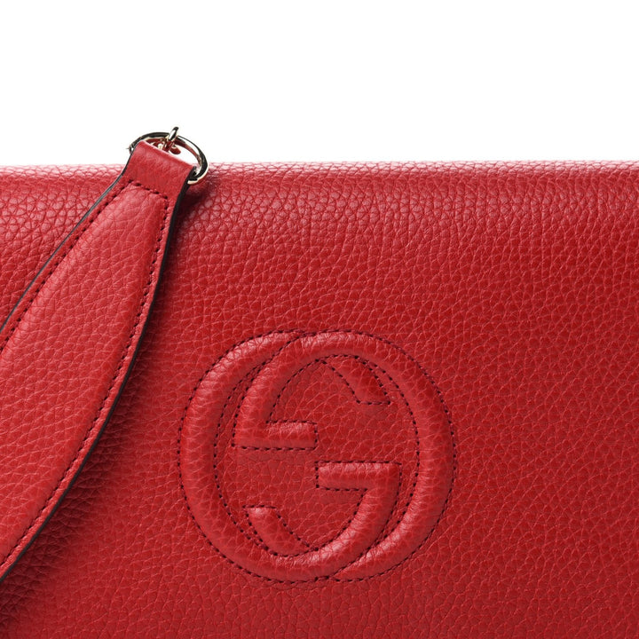 Gucci Soho Wallet on Chain Red Calf Leather Leather Crossbody Bag