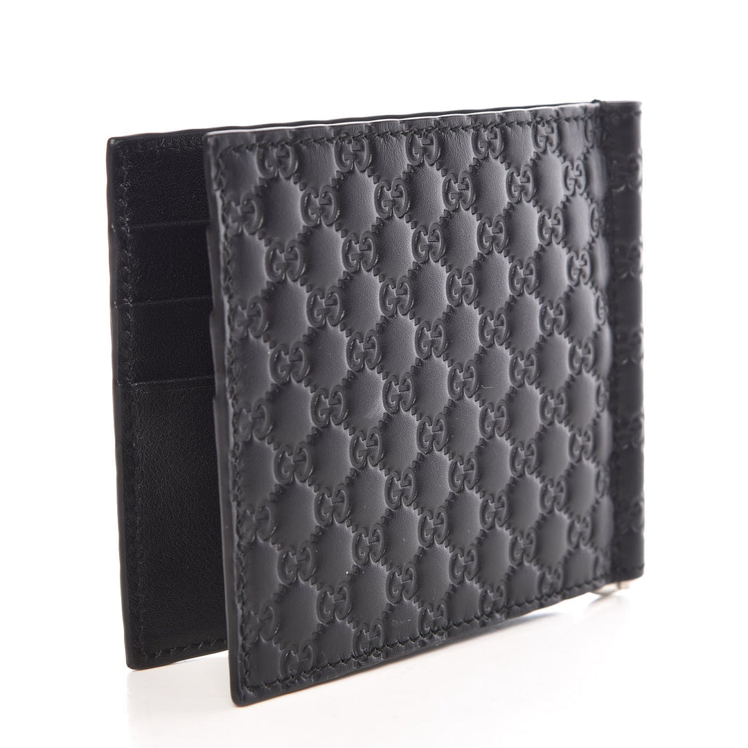 Gucci Unisex Microguccissima GG Black Money Clip Wallet