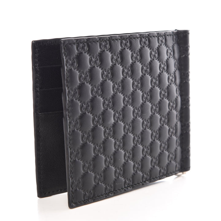 Gucci Unisex Microguccissima GG Black Money Clip Wallet