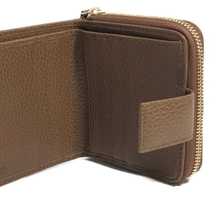 Gucci Beige Original GG Canvas Brown Leather Trim Wallet