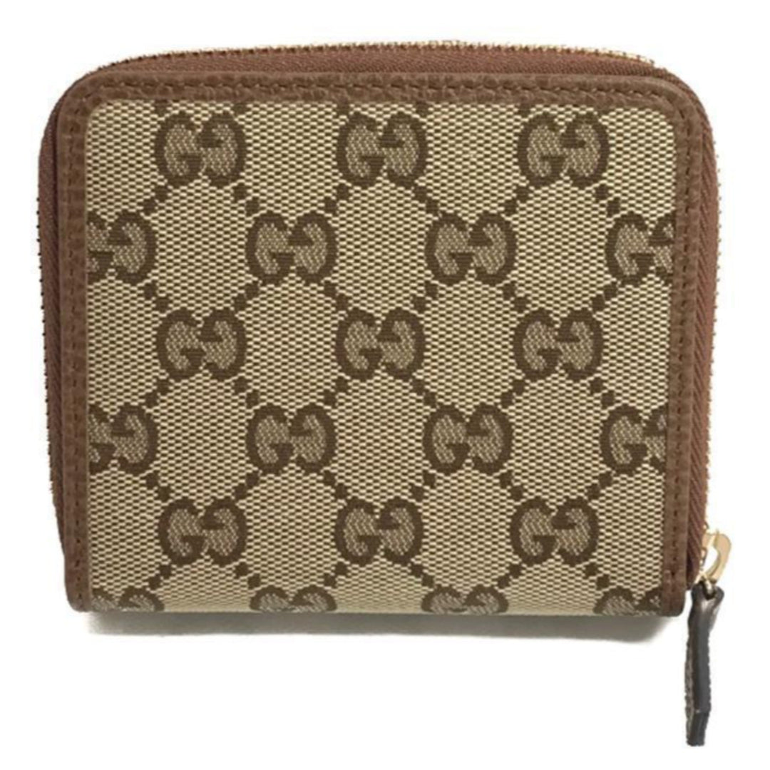 Gucci Beige Original GG Canvas Brown Leather Trim Wallet