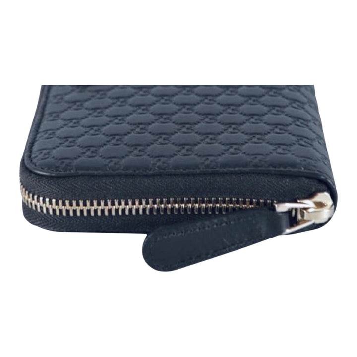 Gucci Womens Navy Microguccissima GG Leather Zipper Wallet