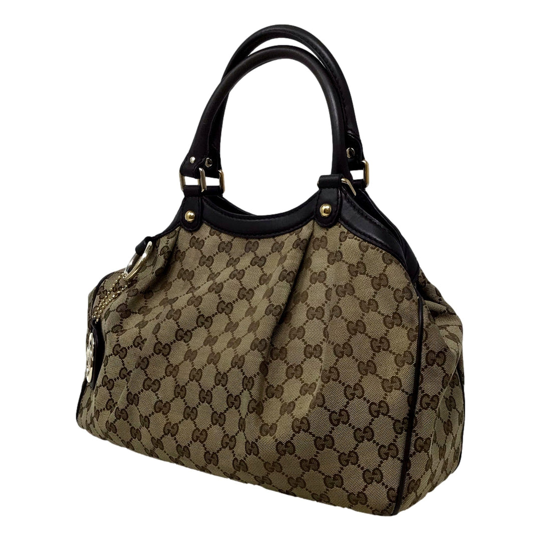 Gucci Monogram Medium Sukey Tote Beige Dark Brown