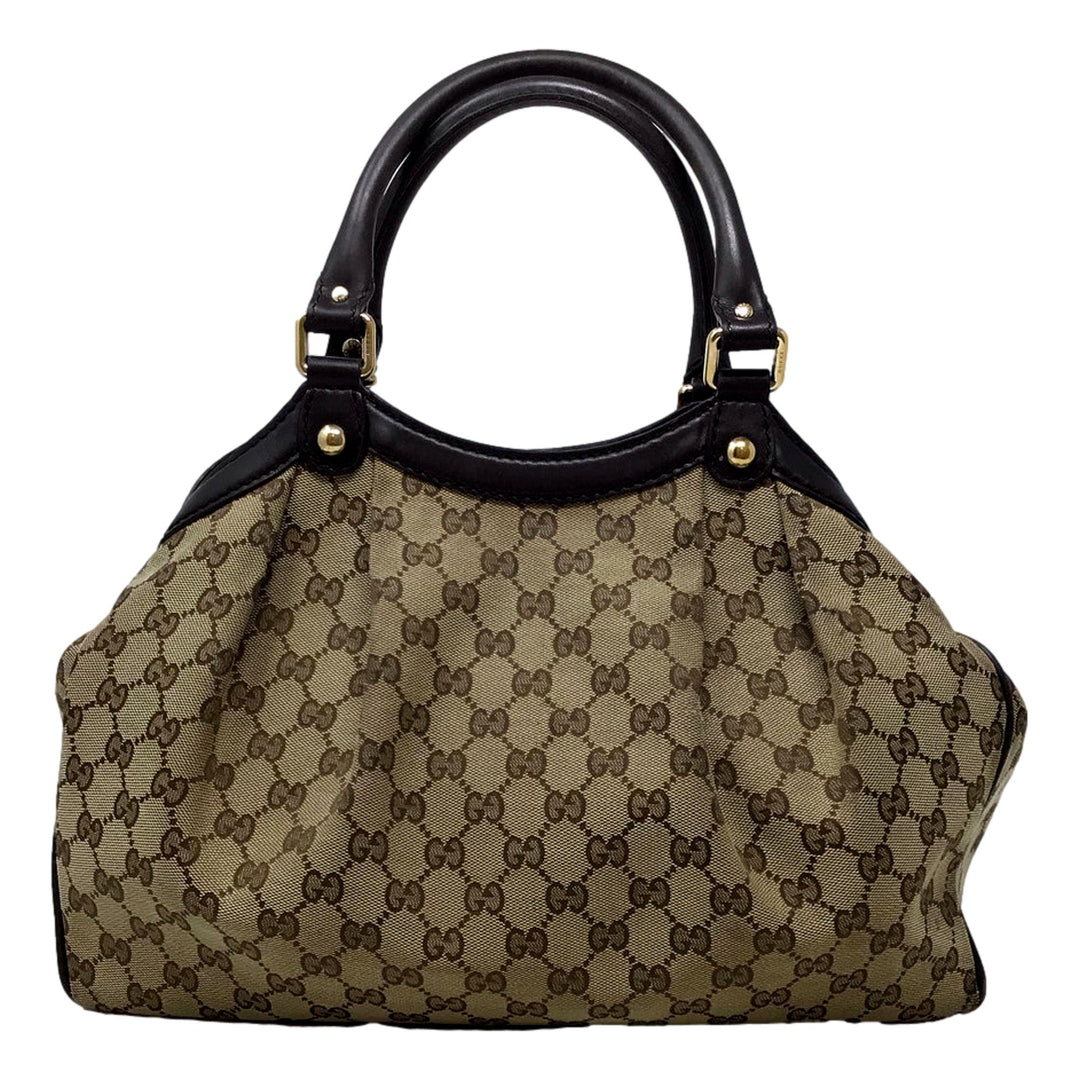 Gucci Monogram Medium Sukey Tote Beige Dark Brown