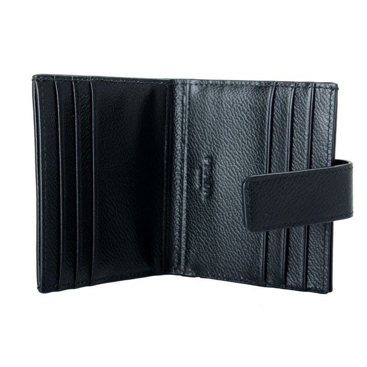 Prada Black Vitello Grain Leather Card  Bifold Wallet