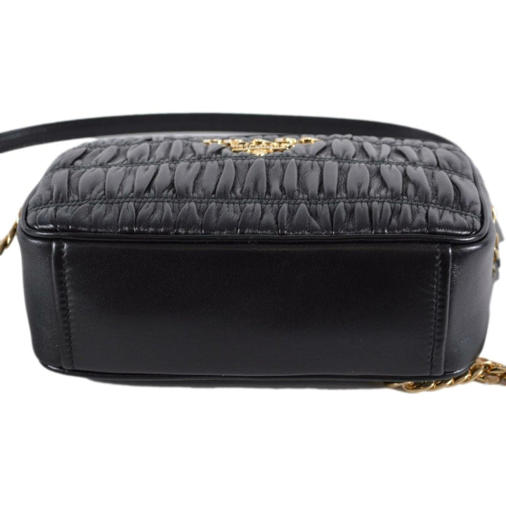 Prada Black Gaufre Leather Small Crossbody Bag