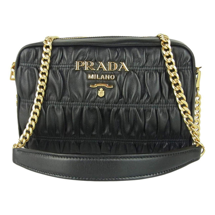 Prada Black Gaufre Leather Small Crossbody Bag
