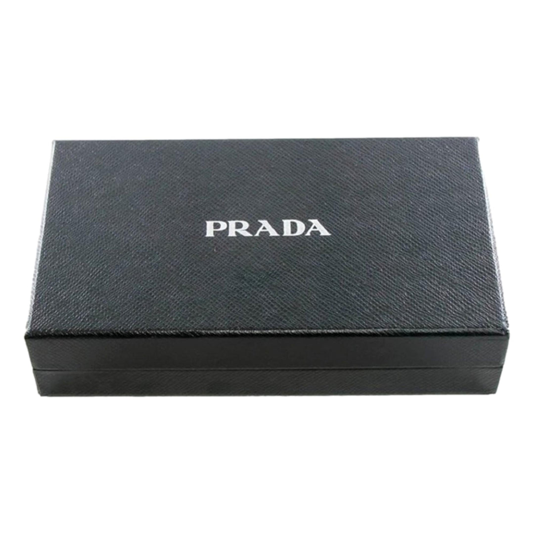 Prada Bruciato Brown Saffiano Leather Zip Around Continental Wallet