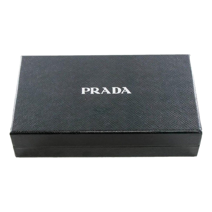 Prada Bruciato Brown Saffiano Leather Zip Around Continental Wallet