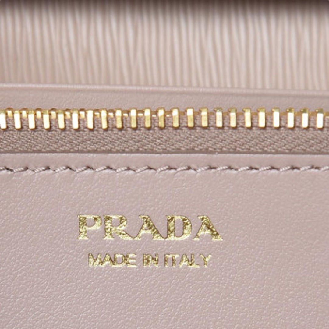 Prada Cipria Beige Vitello Move Leather Chain Wallet Crossbody