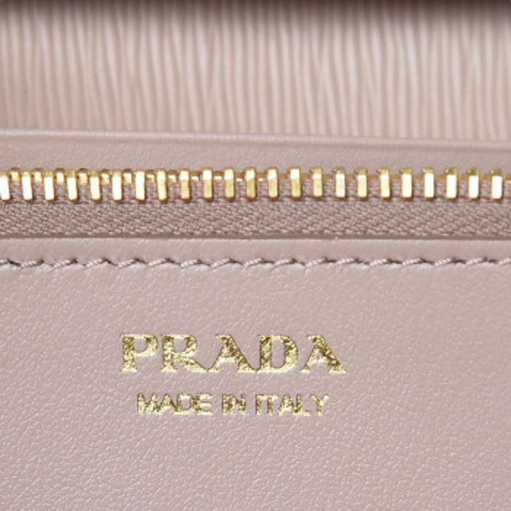 Prada Cipria Beige Vitello Move Leather Chain Wallet Crossbody