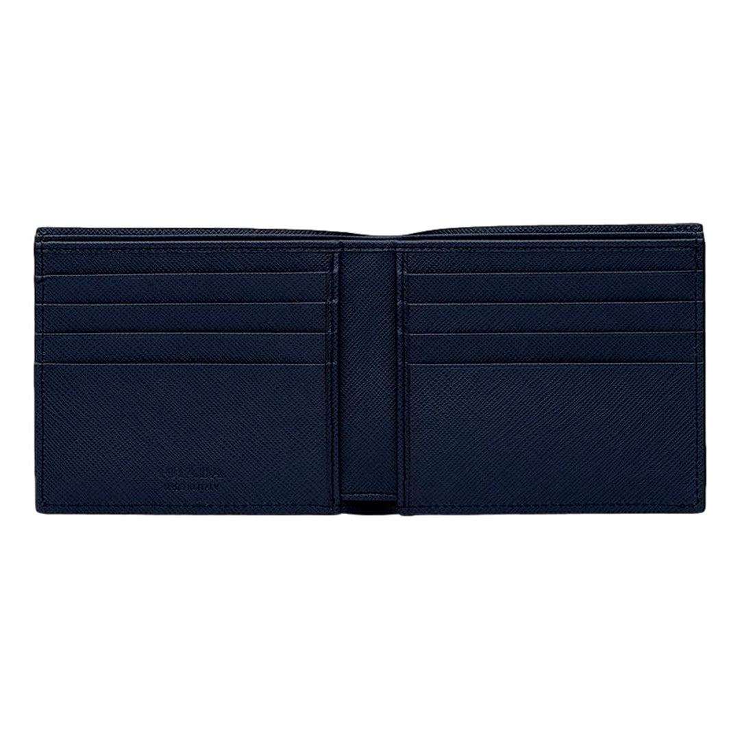 Prada Men's Nero Black Saffiano Leather Logo Billfold Bifold Wallet