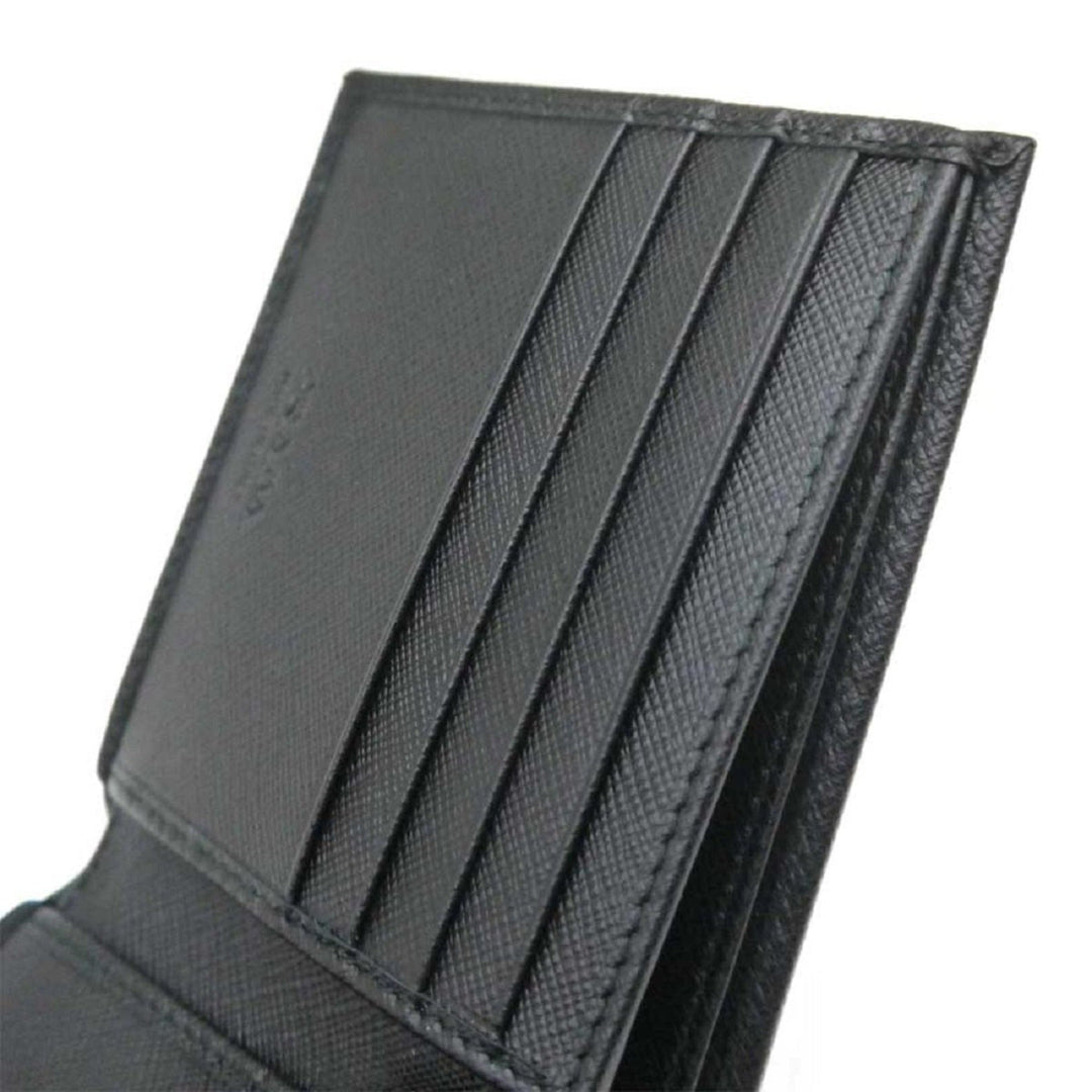 Prada Men's Nero Black Saffiano Leather Logo Billfold Bifold Wallet