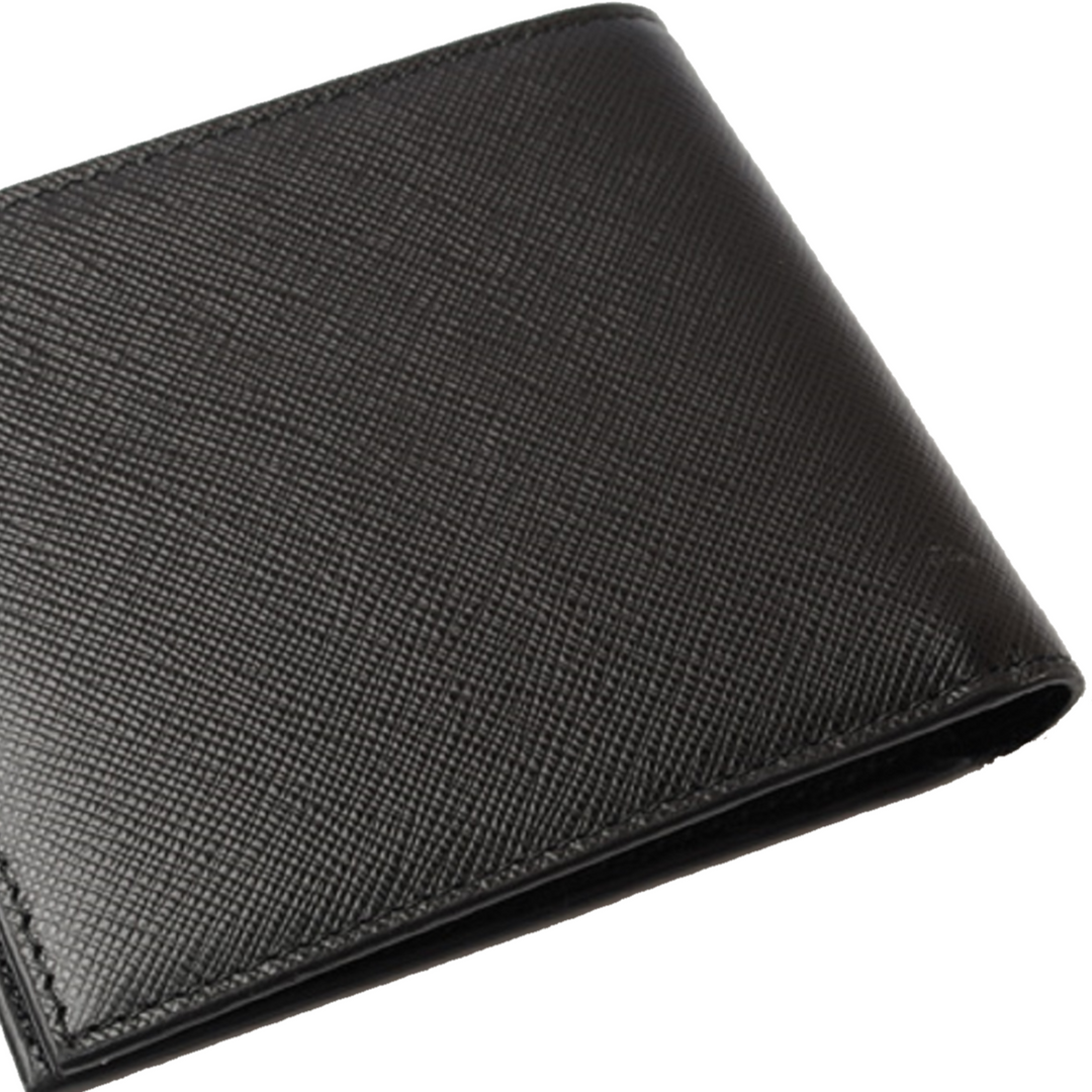Prada Men's Nero Black Saffiano Leather Logo Billfold Bifold Wallet