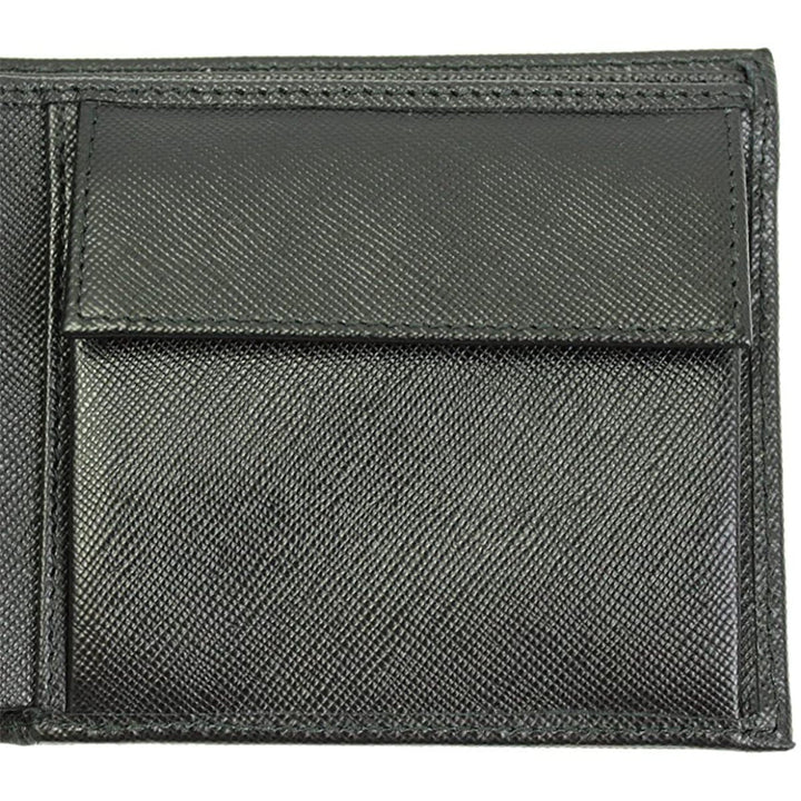 Prada Men's Black Saffiano Leather Logo Billfold Bifold Wallet