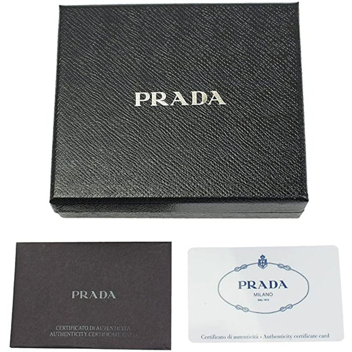 Prada Men's Blue Black Saffiano Cuir Leather Billfold Wallet 2MO513