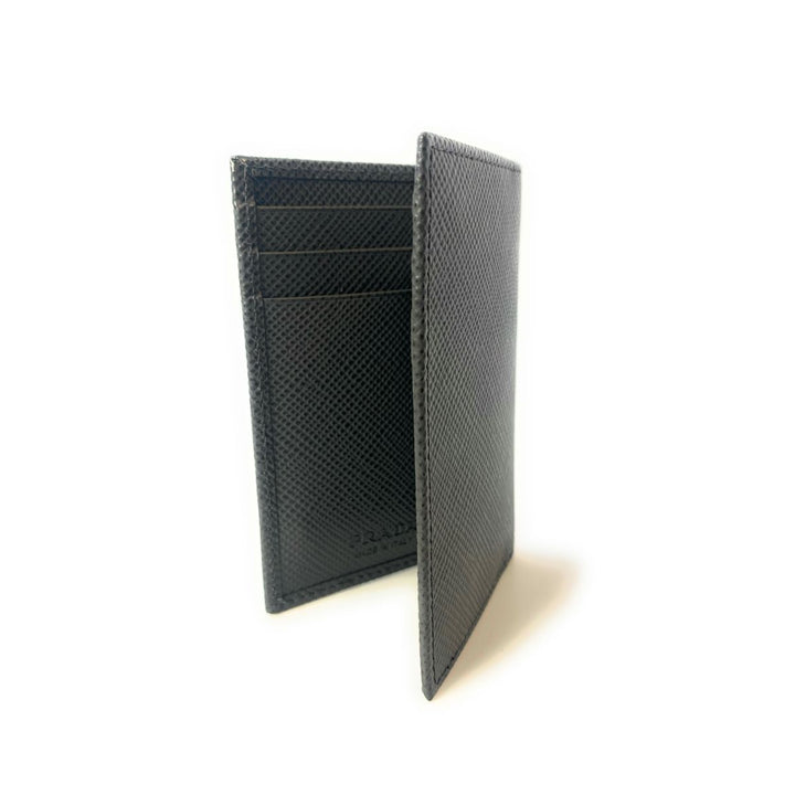 Prada Men's Saffiano Anthracite Grey Leather Vertical Card Holder 2MC101