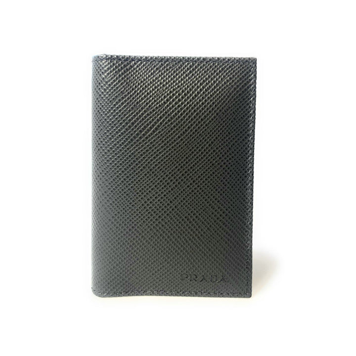 Prada Men's Saffiano Anthracite Grey Leather Vertical Card Holder 2MC101
