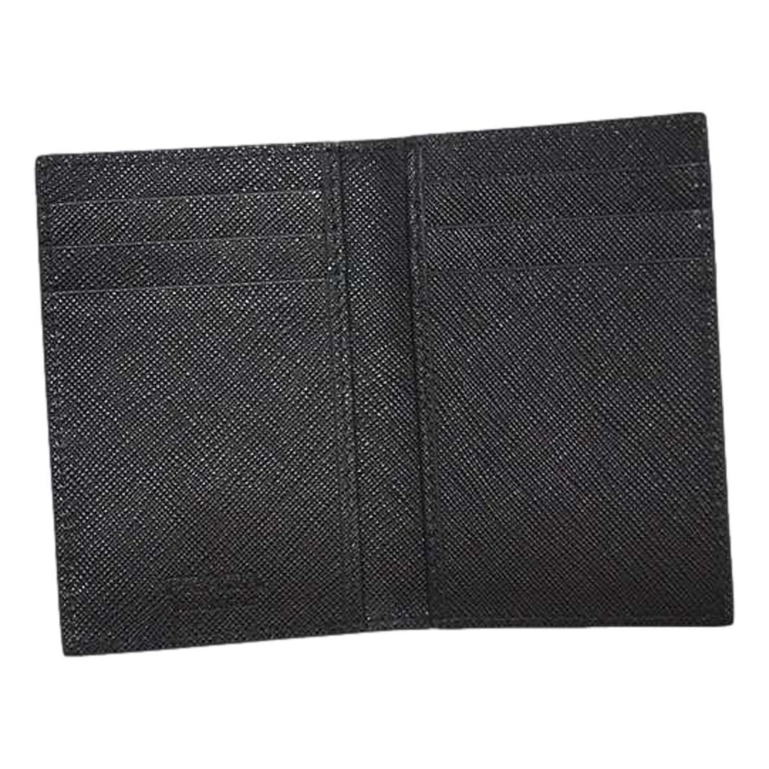 Prada Mens Saffiano Leather Vertical Card Black Holder