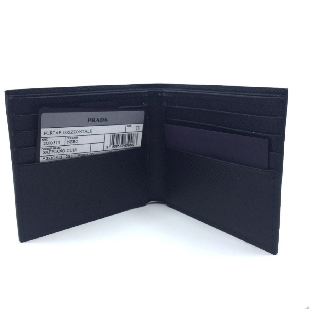 Prada Mens Nero Black Saffiano Leather Billfold Bifold Wallet