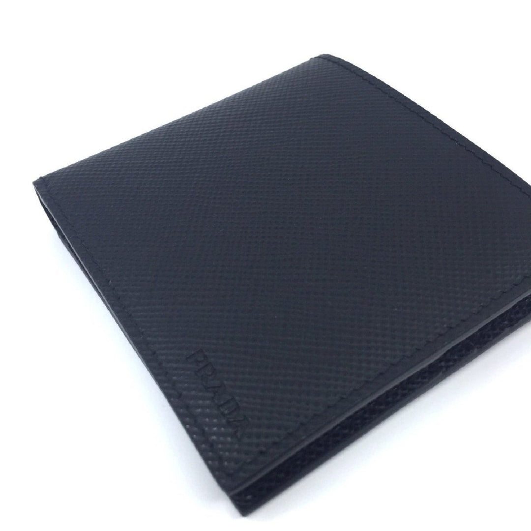 Prada Mens Nero Black Saffiano Leather Billfold Bifold Wallet