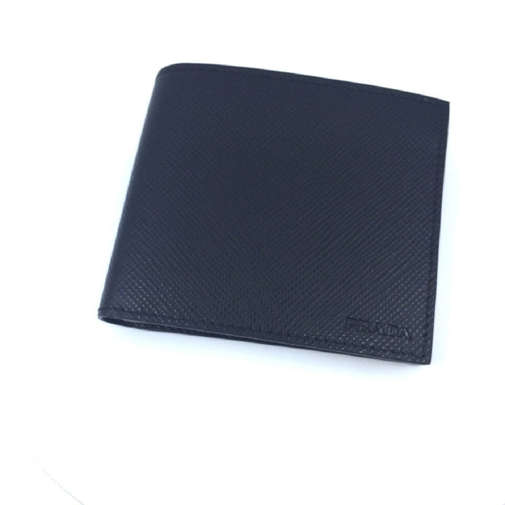 Prada Mens Nero Black Saffiano Leather Billfold Bifold Wallet