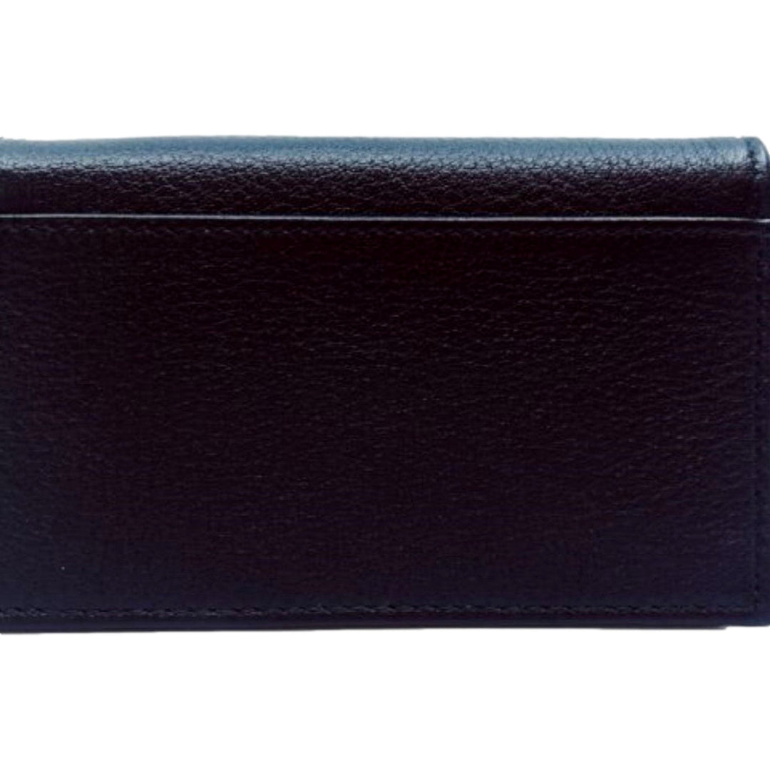 Prada Mens Saffiano Flap Card Holder Wallet Black