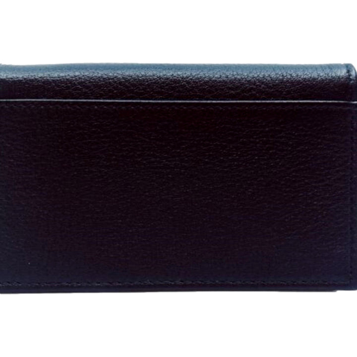Prada Mens Saffiano Flap Card Holder Wallet Black