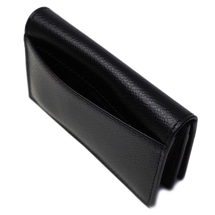 Prada Mens Vitello Micro Grain Flap Card Holder Wallet Black and Navy 2MC122