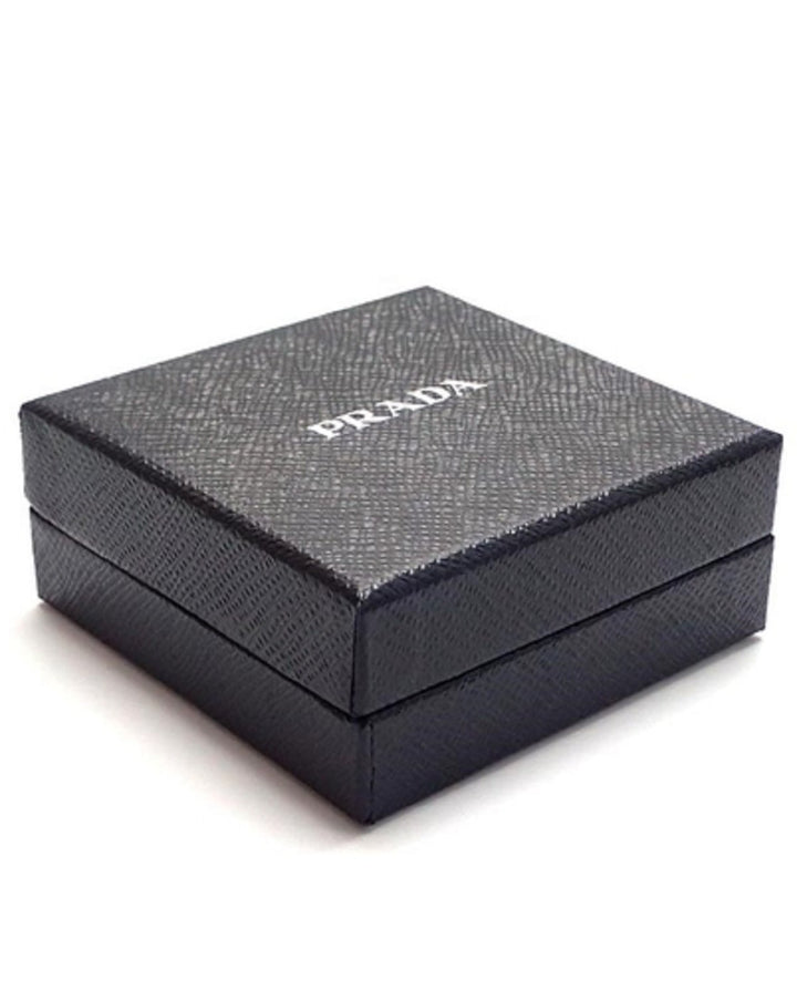 Prada Mens Bifold Black Vitello Micro Grain Leather Iconic Triangle Logo Wallet