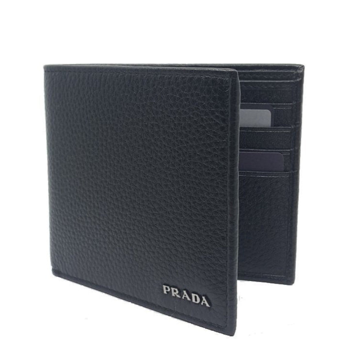 Prada Mens Bifold Nero Black Vitello Grain Leather Wallet