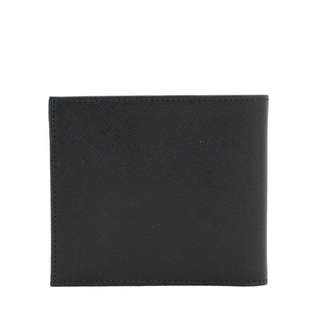 Prada Portaf Orizzontale Saffiano Bifold Leather Brown Black Wallet 2MO513