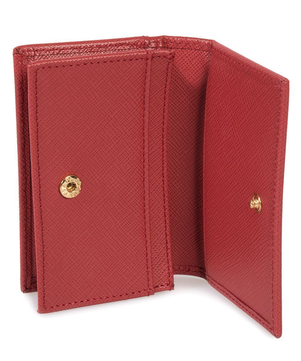Prada Red Saffiano Leather Credit Card Holder
