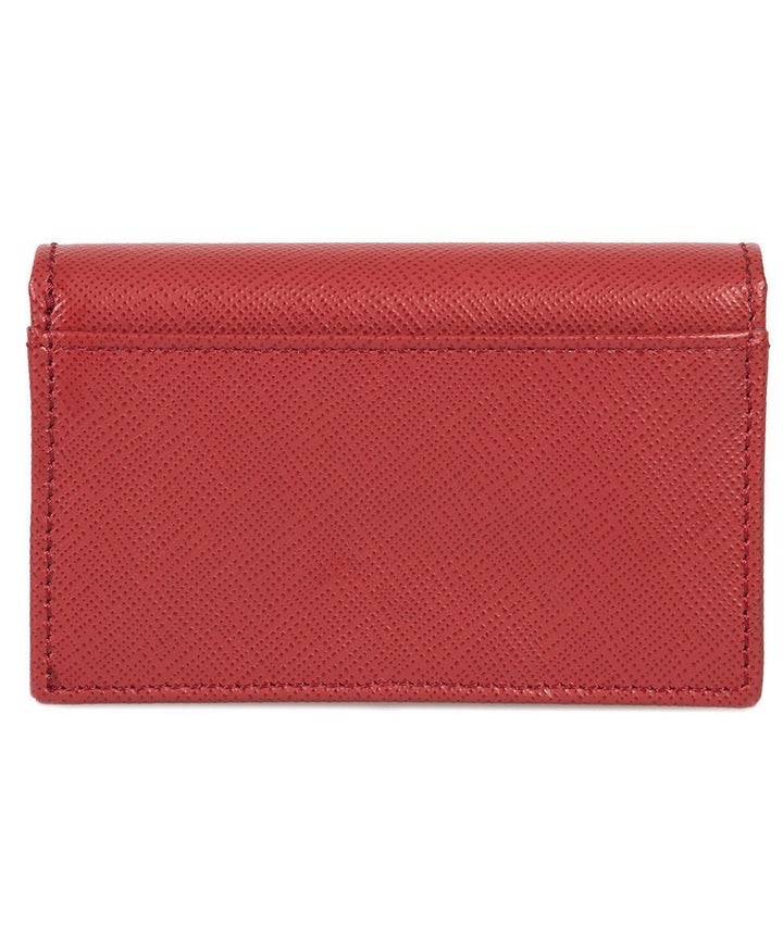 Prada Red Saffiano Leather Credit Card Holder