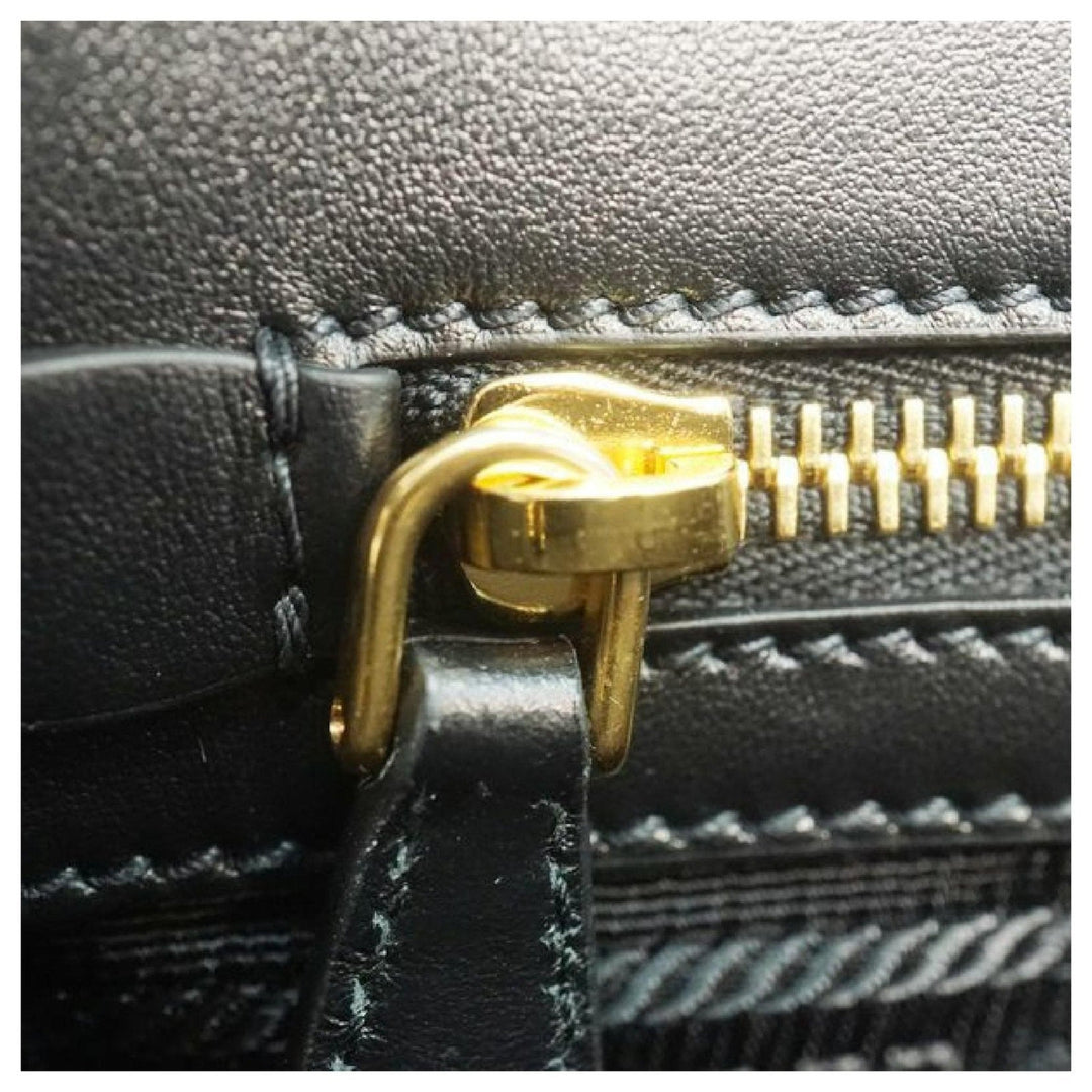 Prada Saffiano Borsa Black Leather Shoulder Tote Handbag