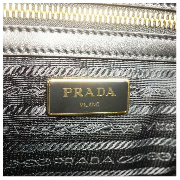 Prada Saffiano Borsa Black Leather Shoulder Tote Handbag
