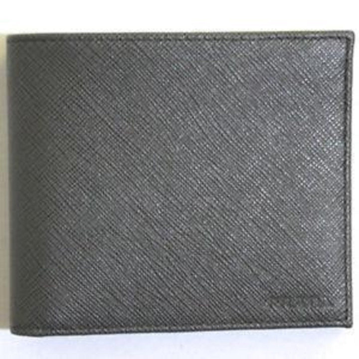 Prada Saffiano Gray Leather Men's Billfold Bi fold Wallet 2MO513