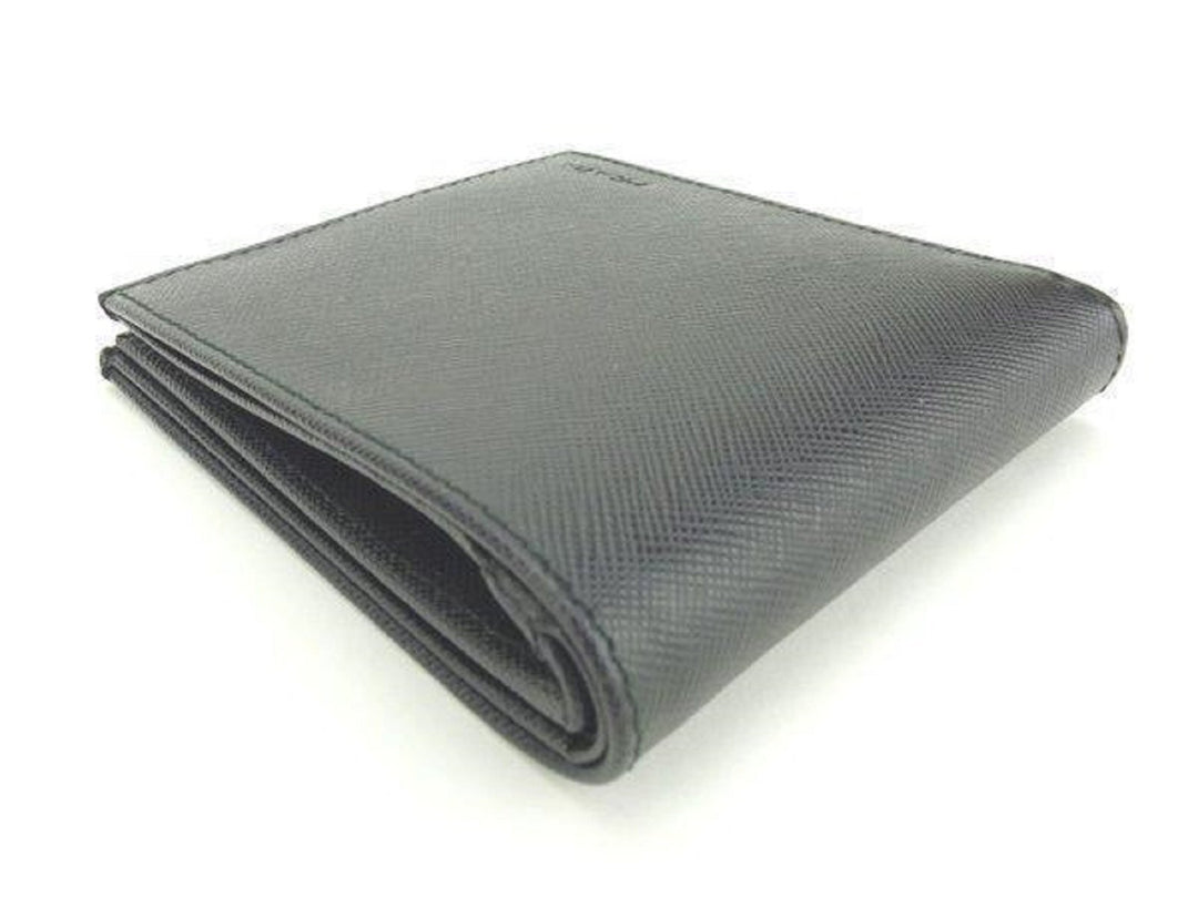 Prada Saffiano Gray Leather Men's Billfold Bi fold Wallet 2MO513