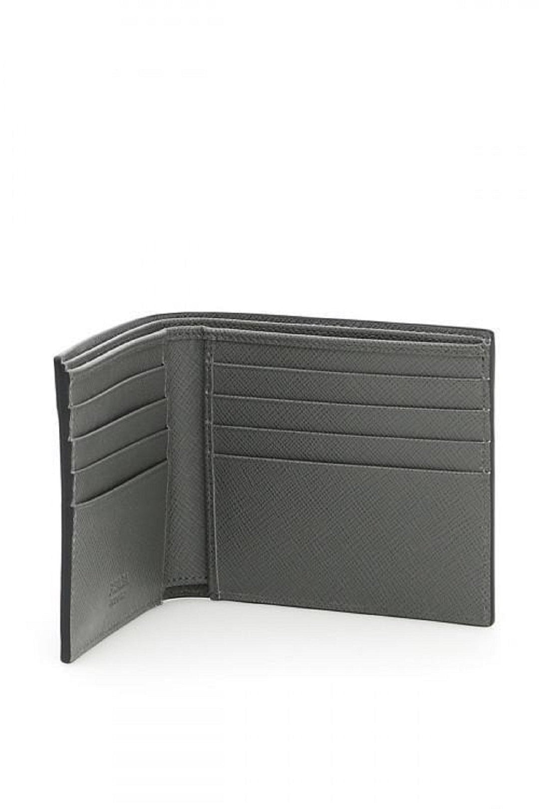 Prada Saffiano Gray Leather Men's Billfold Bi fold Wallet 2MO513