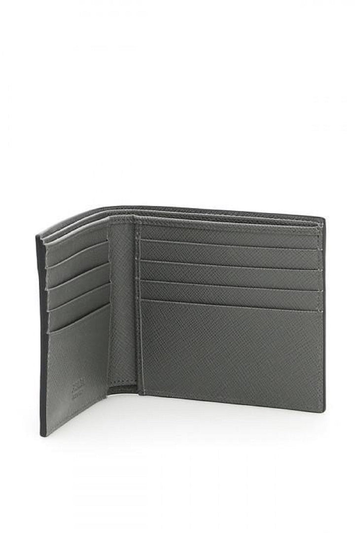 Prada Saffiano Gray Leather Men's Billfold Bi fold Wallet 2MO513