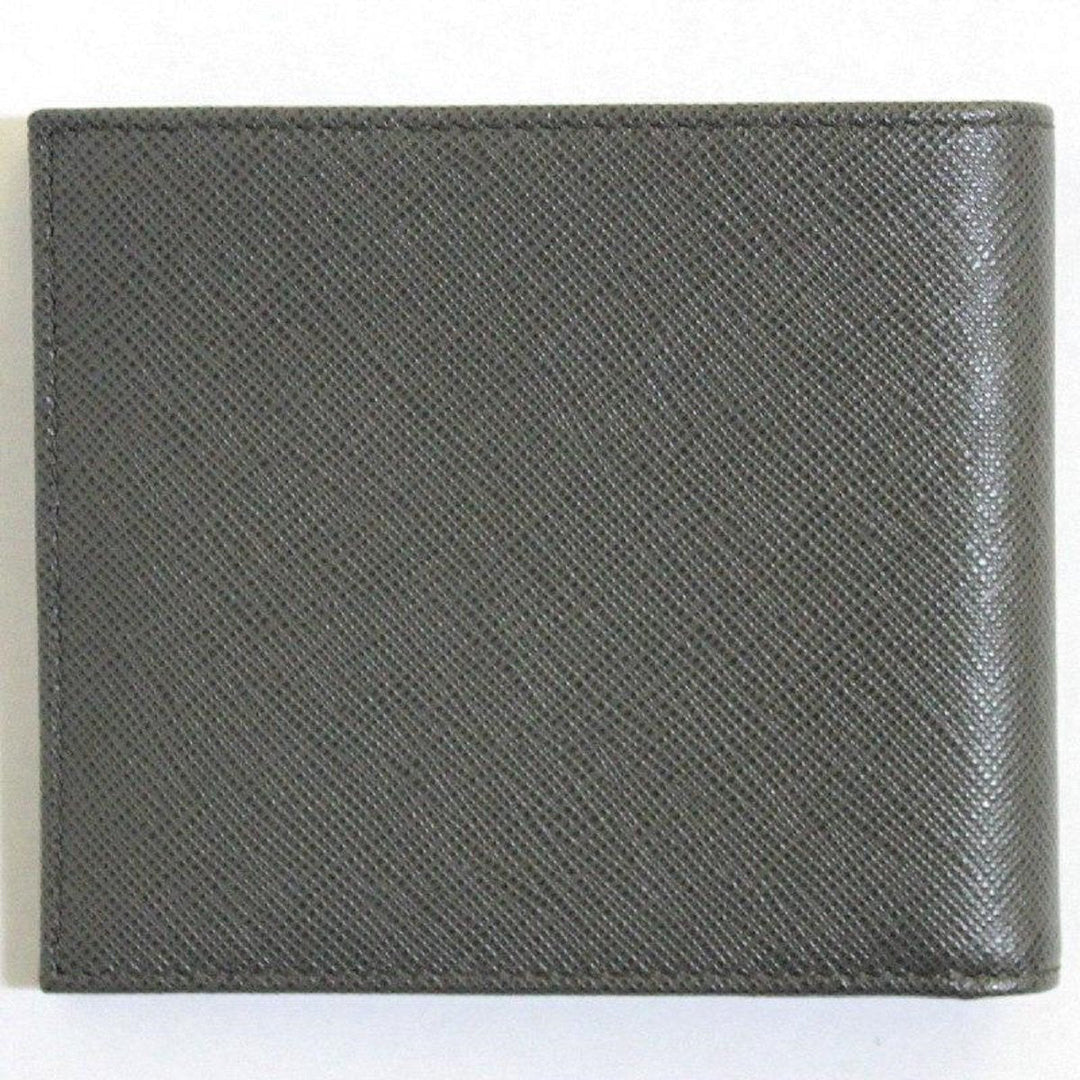 Prada Saffiano Gray Leather Men's Billfold Bi fold Wallet 2MO513