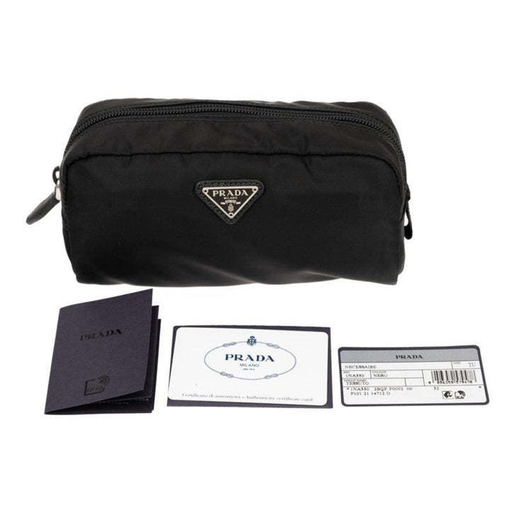 Prada Tessuto Nylon Black Cosmetic Case Necessaire Bag