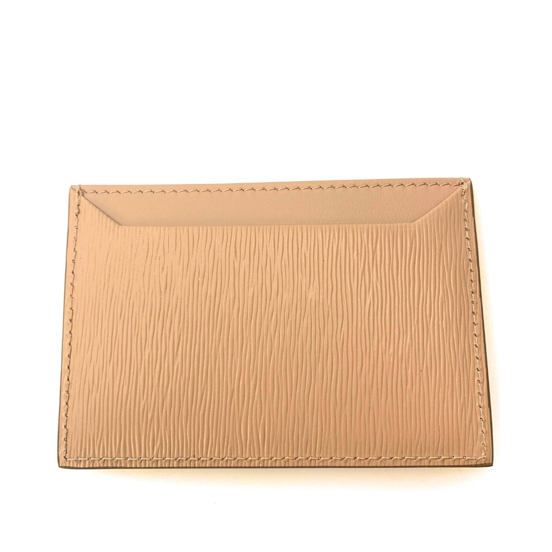 Prada Vitello Move Cipria Beige Leather Triangle Logo Card Wallet 1MC208